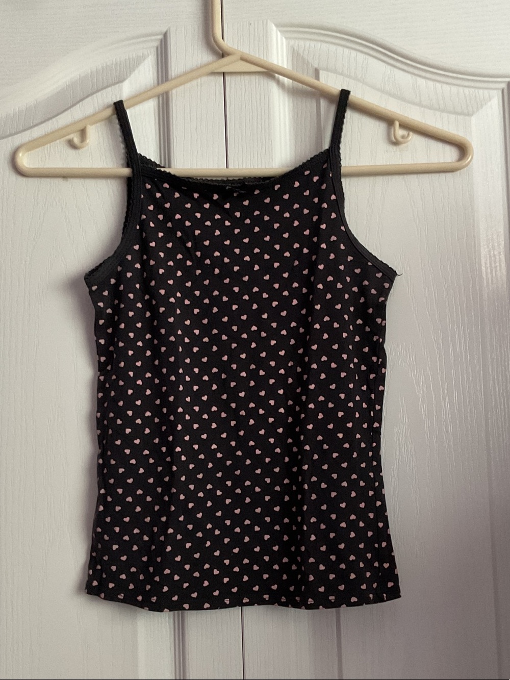 H&M Black Tank Top with Pink Heart Print